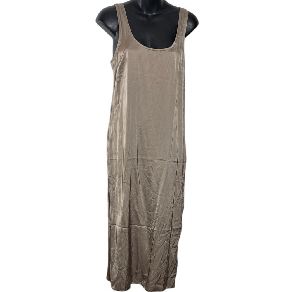 Abercrombie & fitch women’s small satin midi slip dress new slit dressy